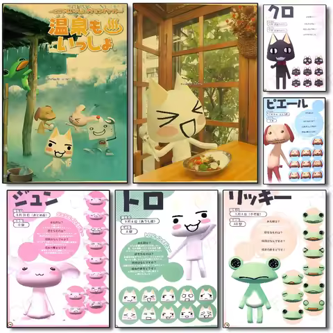 I-Inoue T-Toro CUTE Cat Hot Poster Multi-Purpose Wall Art for Living Room Bedroom Office Hallway Bar | Home Decor Gift Idea