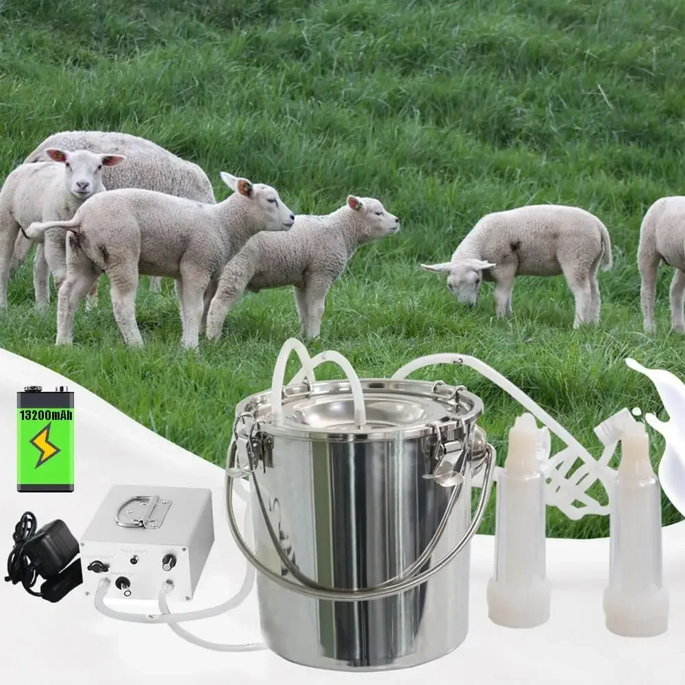 3L Goat Milking Machine,Rechargeable Adjustable Suction Pulsation Vacuum Electric Milker,Portable Automatic Breast Pump