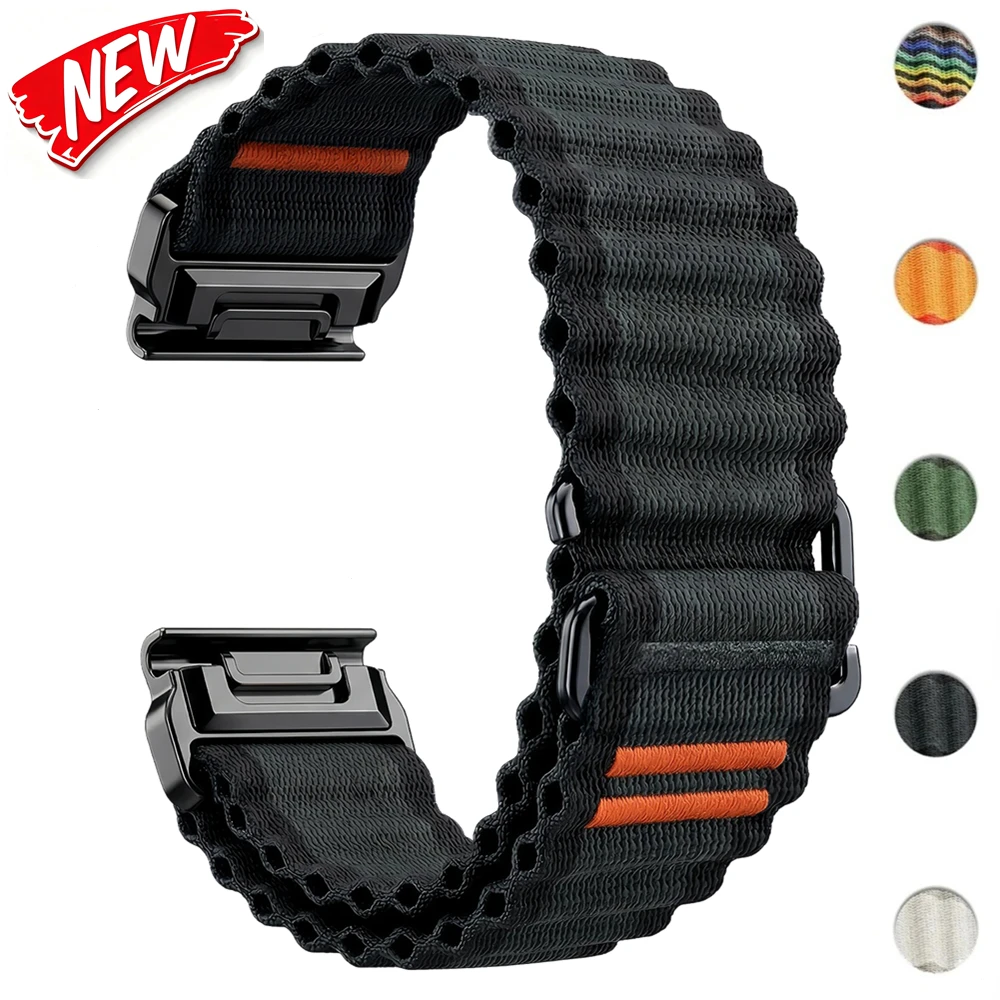 Quick Fit 20/22/26mm Nylon Strap for Garmin Fenix 8 7 Pro 7X 7S 6 6X E 5X 5 Plus Braided Band Forerunner 965 970 Bracelet Correa