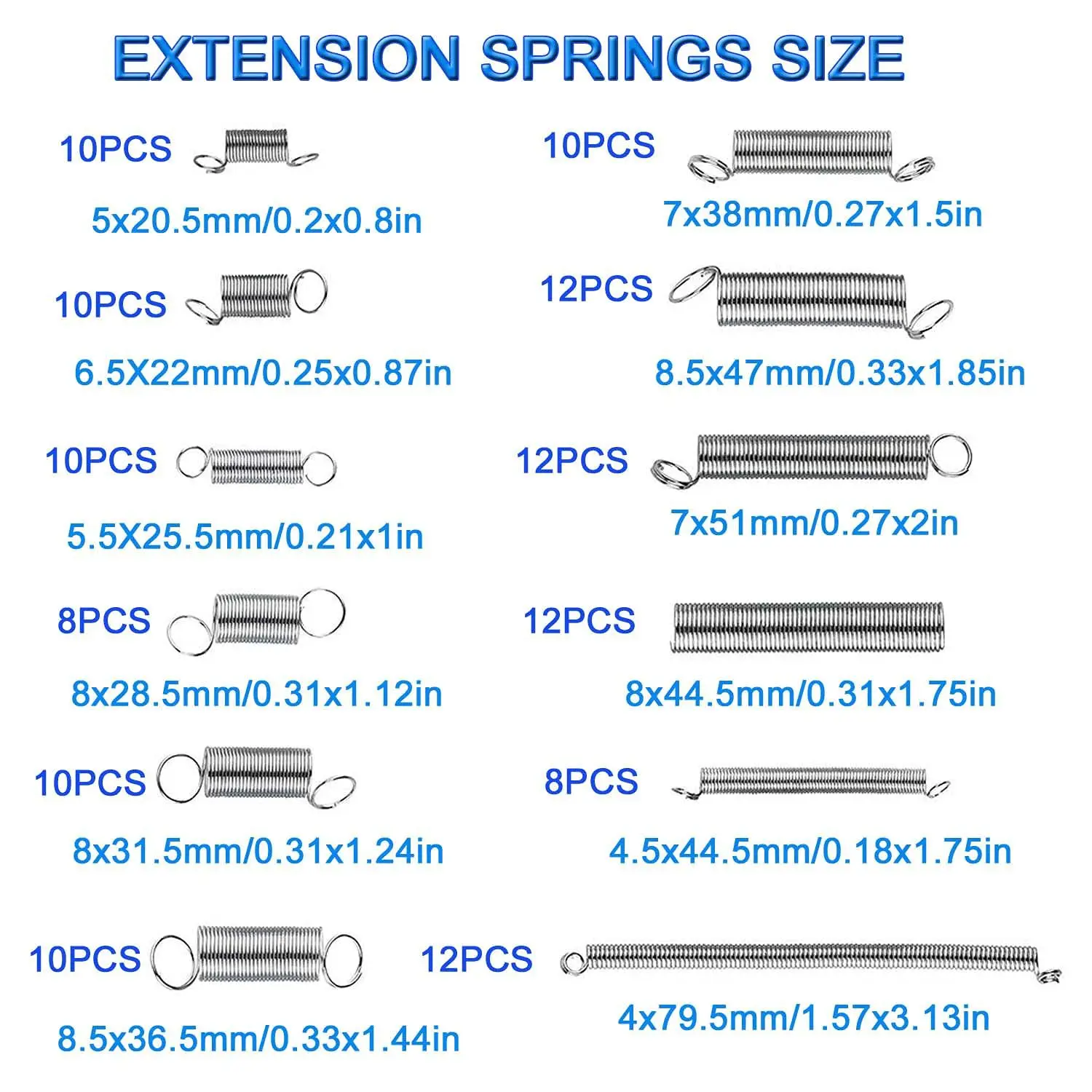 200 шт. набор пружин, 20 размеров, набор пружин сжатия и удлинителей из оцинкованной стали для домашнего механического ремонта