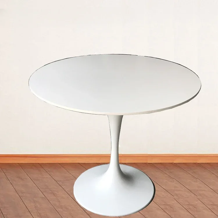 Nordic tulip pure white Enoch rock plate dining table modern simple household small-sized dining marble round table