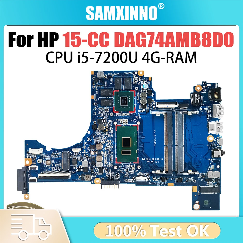 

For HP PAVILION 15-CC 15T-CC 15-CC050WM Laptop Motherboard 926275-601 G74A DAG74AMB8D0 with i5-7200U I5-8250U Fully Tested