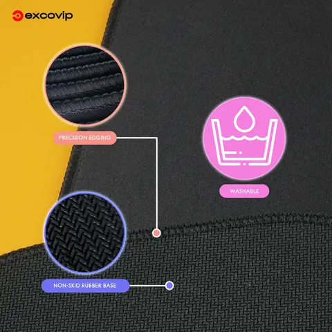EXCO Mini Musmatta Kontorsmusmatta Liten med sydd kant Halkfri gummibas för hemmabärbar dator Skrivbord Gaming 10 best sales liten musmatta - №3