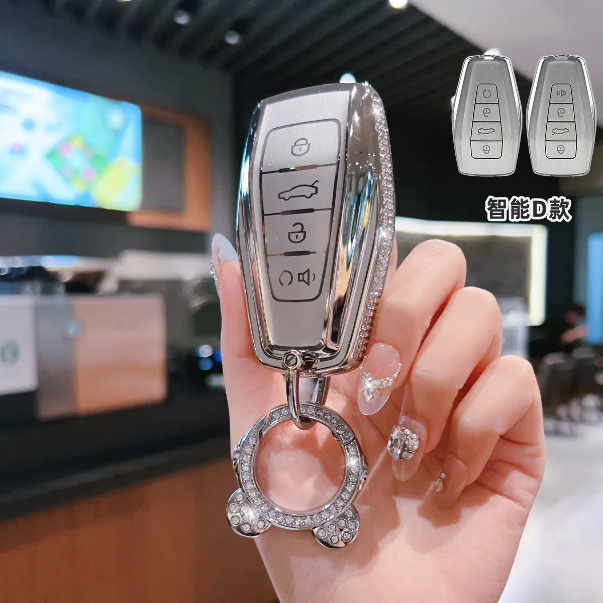 Diamant-Autoschlüsselhülle Schutzhülle für Geely Emgrand X7 EX7 Coolray 2019 Atlas Boyue NL3 GT GC9 Borui X50 X70 – Detail 13