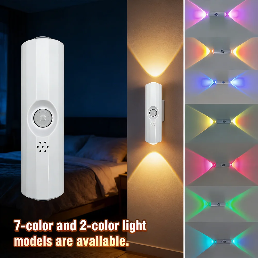 

LED Motion Sensor Night Light, USB-C Rechargeable Adjustable Wall Light, Wireless Stick-On Lamp for Bedroom Hallway Closet