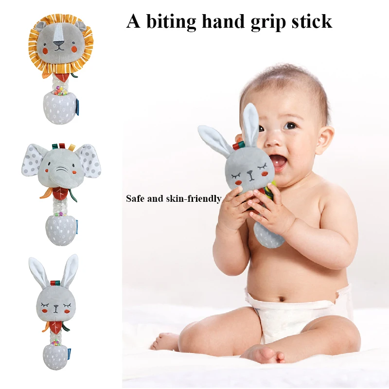 Baby Toys 0-12 Months Cute Plush Animal Stuffed Handbell Portable Soothing toys Rattle Toys Newborn Gifts