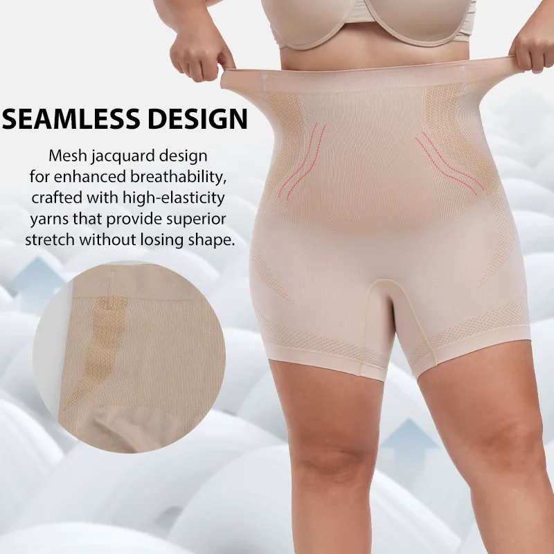 Plus Size Women Shapewear High Waist Body Shaper Pattern Tummy Control Panties Obesity Corset Slimming Butt Lifter Shaping Short