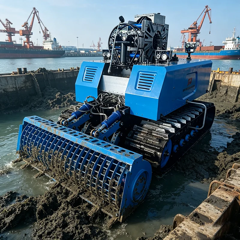 Remote Control Dredging Robot for River and Pond Silt Removal