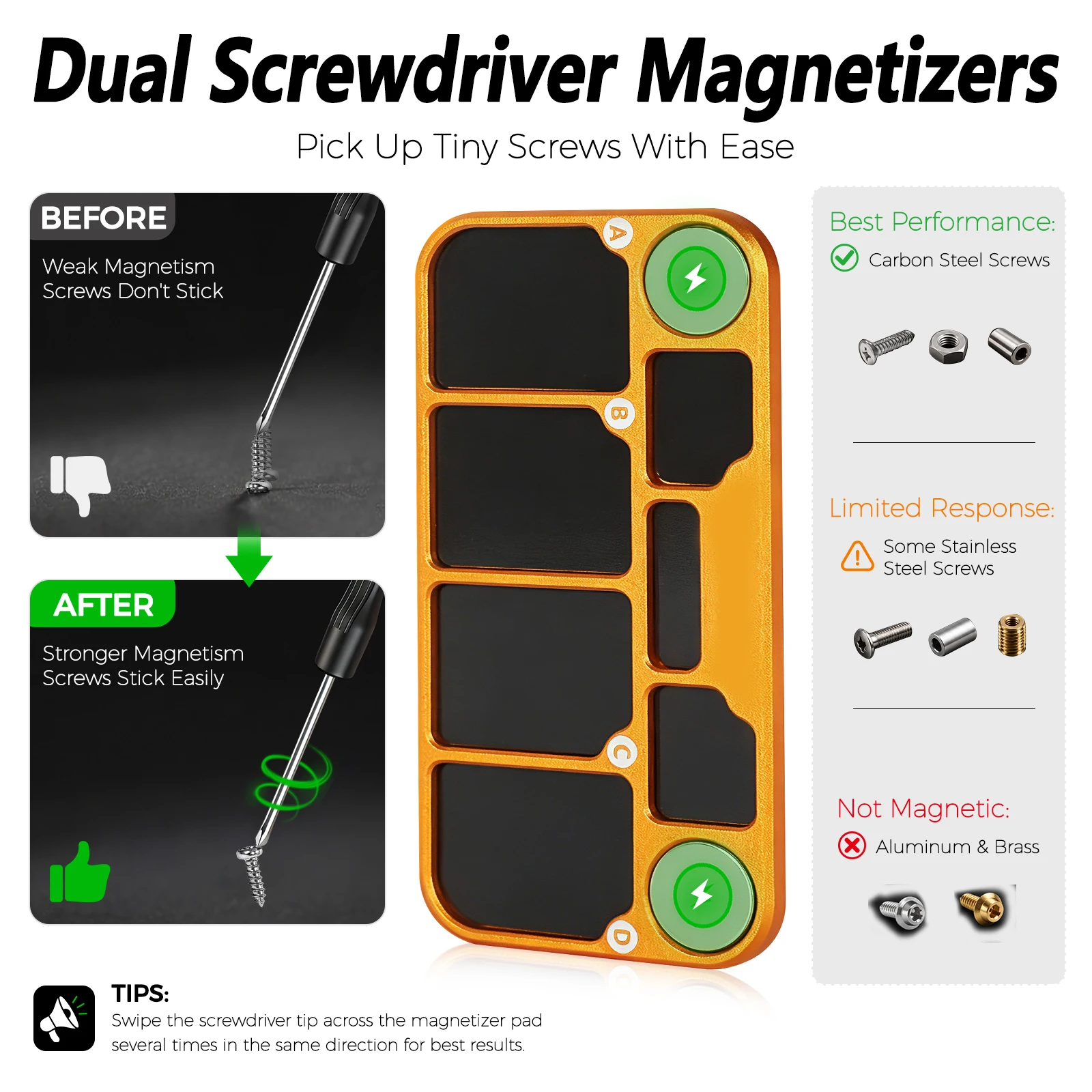 Toolour Magnetic Screw Organizer Tray 7 Zone Screw Storage Board Small Parts Screw Holder for RC Models/Electronics/Phone Repair