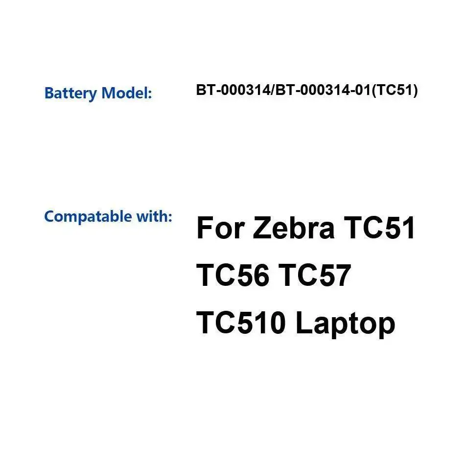 

4300 мАч безопасный для Zebra TC51 TC56 TC57 TC510 BT-000314 BT-000314-01 экологически чистый аккумулятор для сбора данных или сканера