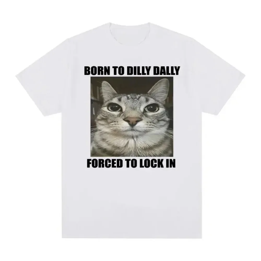 Summer Mens Cute Cat Pattern T-Shirt - Suitable for Both Men and Women - 100% Cotton Material  Fashionable and Trendy Versatile