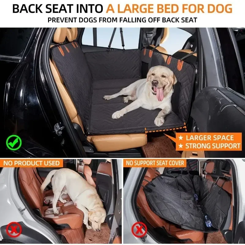 Extended Dog Car Seat Cover Dog Cat Back Seat Cover Waterproof Pet Cushion Seat Cover for Car SUV Truck Dog Bed Summer Travel