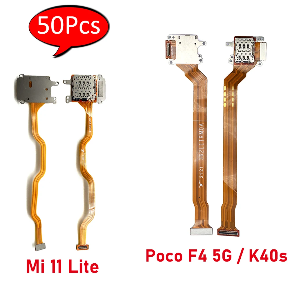 

50Pcs，SIM Card Reader Holder Connector Board Flex Cable Mobile Phone Card Holder For Xiaomi Mi 11 Lite Poco F4 5G / Redmi K40s