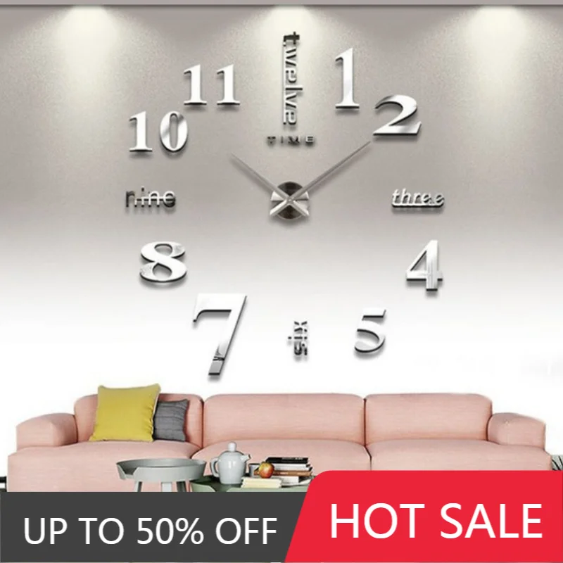 3D Wall Stickers Clock Living Room Silent Acrylic Wall Clock Creative Luxury Modern Bedroom Clocks Art Design Elegant Home Decor