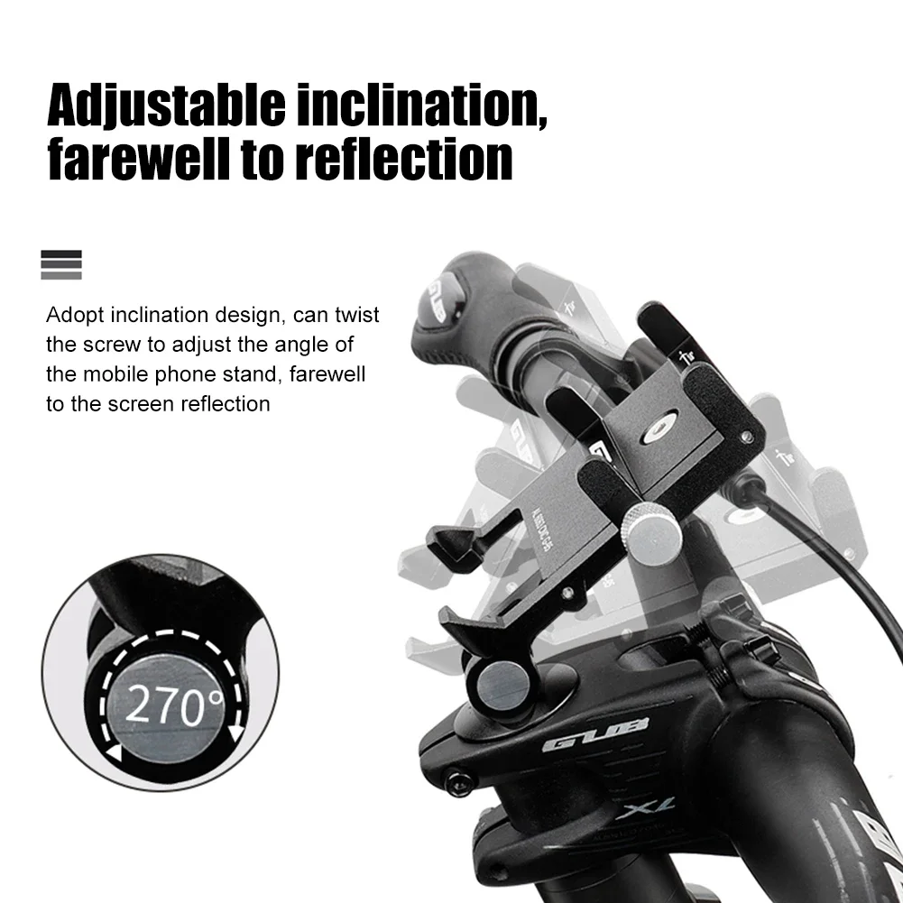 GUB Bicycle Stem CellPhone Mount Adjustable Aluminum Alloy Mobile Phone Support Mount Centered Installation Cycling Equipment