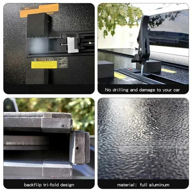 High Quality Hard Tri-Folding Aluminum Tonneau Bed Cover L0 For BT- Seri Pickups Auto Parts 3