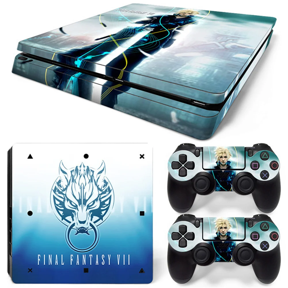 Final fantasy VII skin sticker Vinyl skin sticker For PS4 Slim Sticker Console+2 controller Skin Sticker