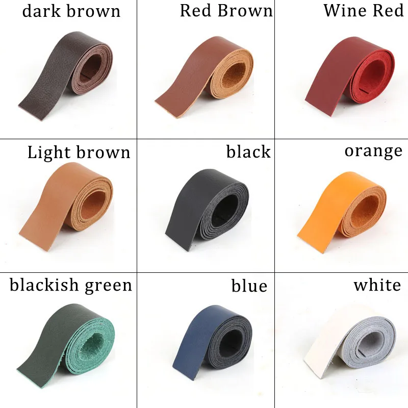 First-layer cowhide leather with a distressed pattern, 1.2mm edging strip, handmade DIY strap, clothing accessory, soft leather