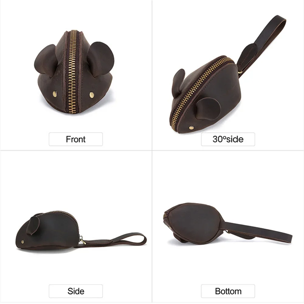 الكرتون ماوس على شكل مفتاح حامل الجلود محفظة نسائية للعملات المعدنية للنساء الرجال متعددة الوظائف المفاتيح المحفظة حقيبة سماعة الاذن عملة الحقيبة