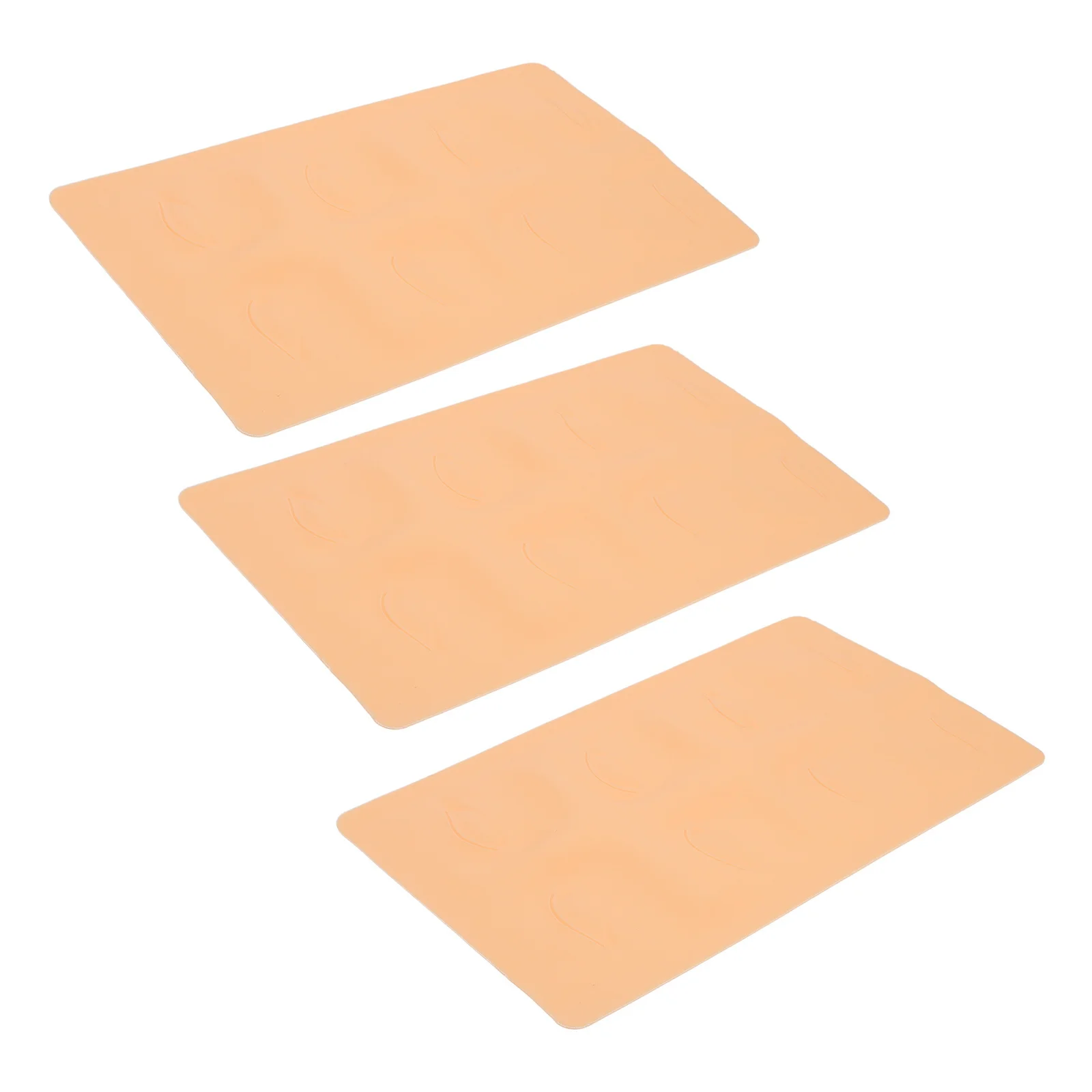 3 fogli per allenamento con texture realistica in silicone per pratica di microblading della linea degli occhi per artisti principianti