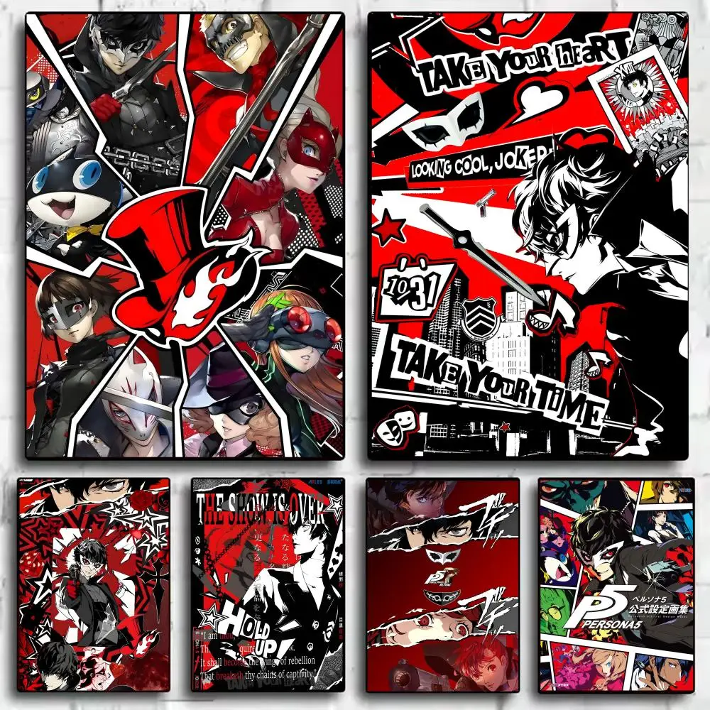 P-Persona 5 Game Poster Stickers HD Waterproof Painting Wall Art for Bedroom Living Room Home Decor Decoration Gift