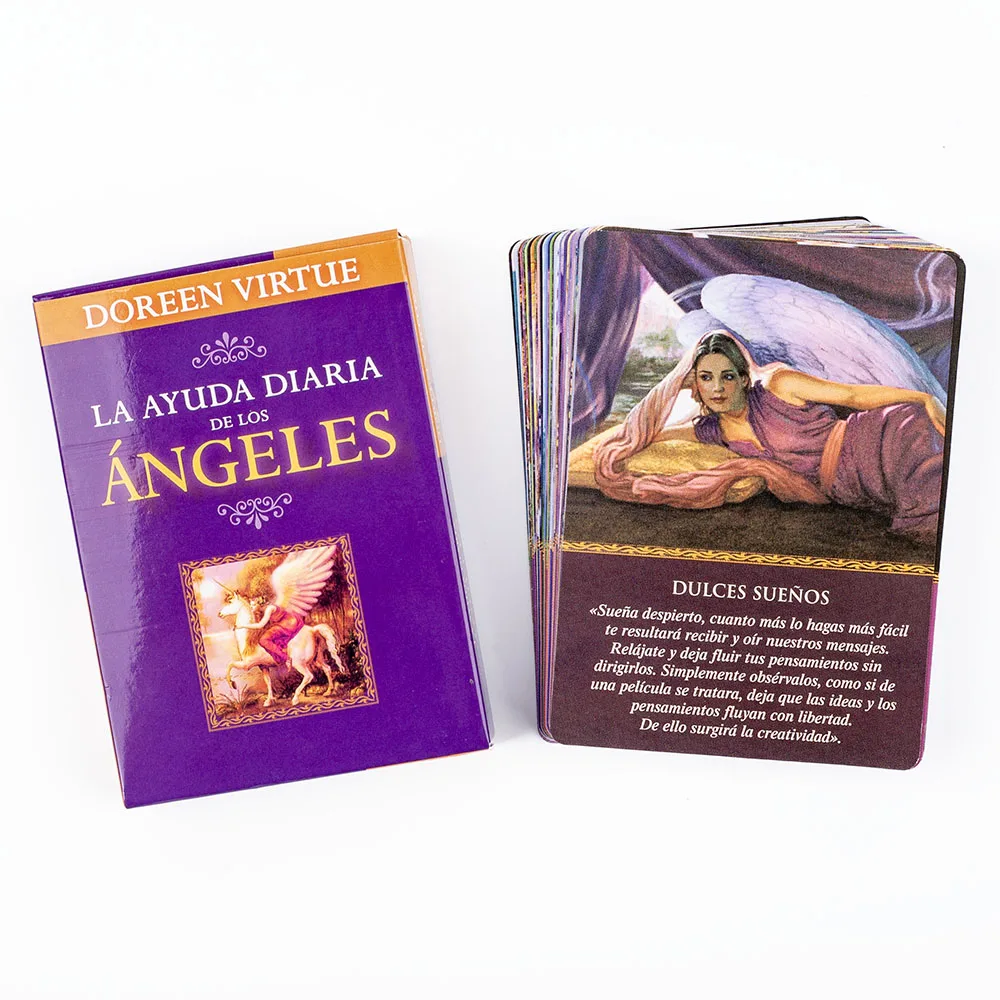 Tägliche Anleitung von Your Angels Oracle 44-Karten-Deck 10,4 * 7,4 cm Spanische Version Fate Divination Tarot-Brettspiel – Detail 7