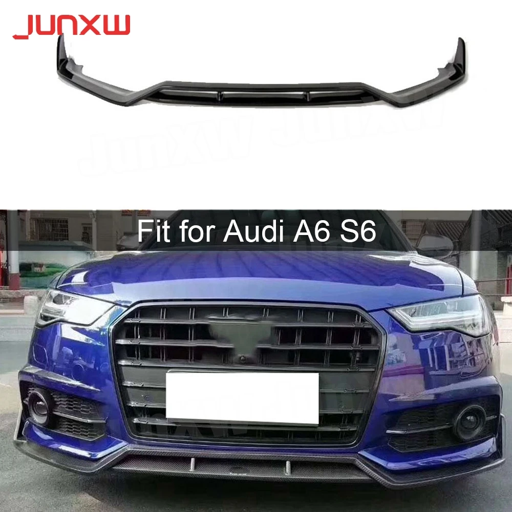 

Carbon Fiber Front Lip Spoiler For Audi A6 S6 C7.5 Sline 2016-2018 (not for A6 Standard ) Car Head Bumper Chin Guard