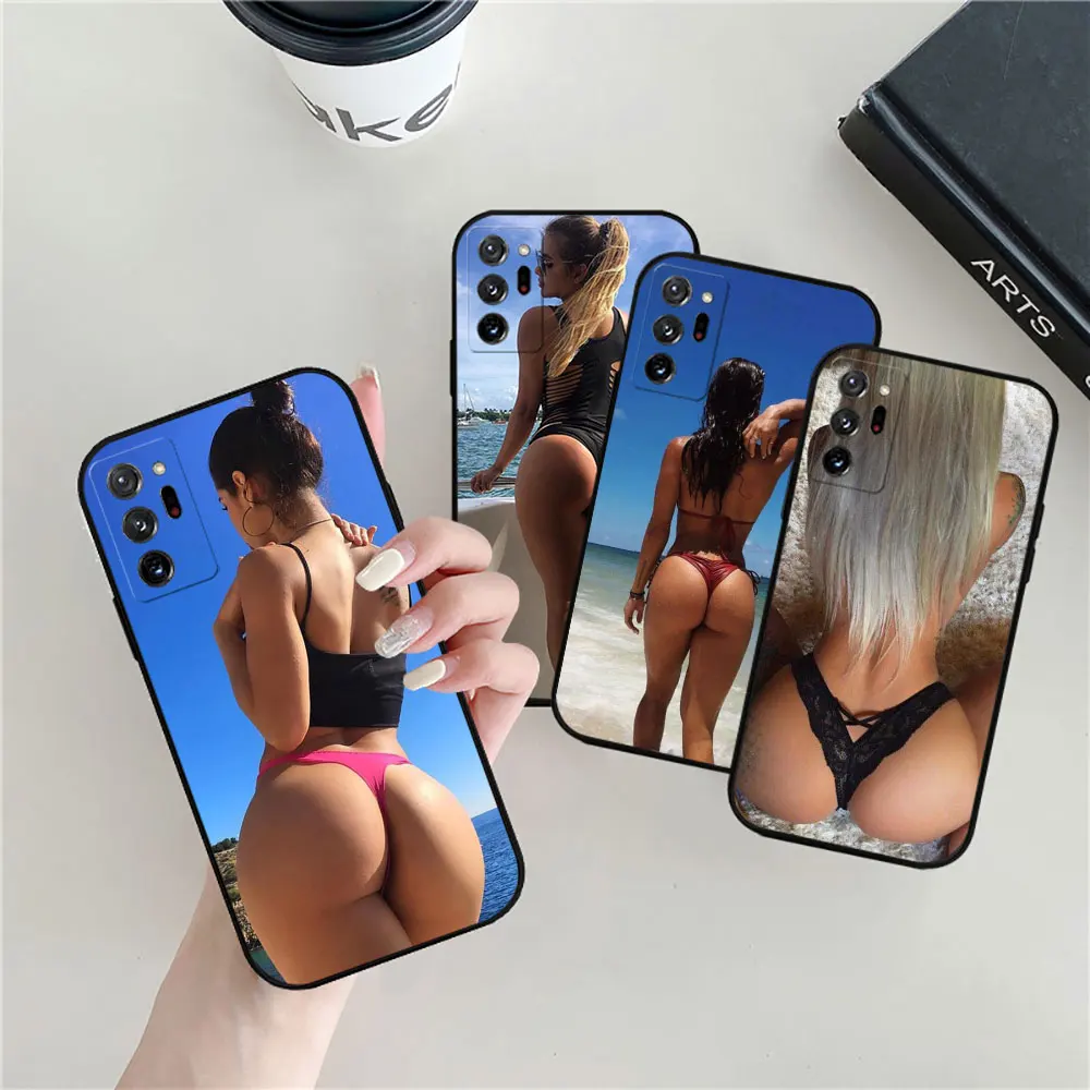 Sexy AHot Ass Bikini Girl lady Case For Samsung Galaxy Note20 Ultra M62 M54 M51 M33 A06 A05S A15 A14 A13 A80 A70 A50 Black Cover