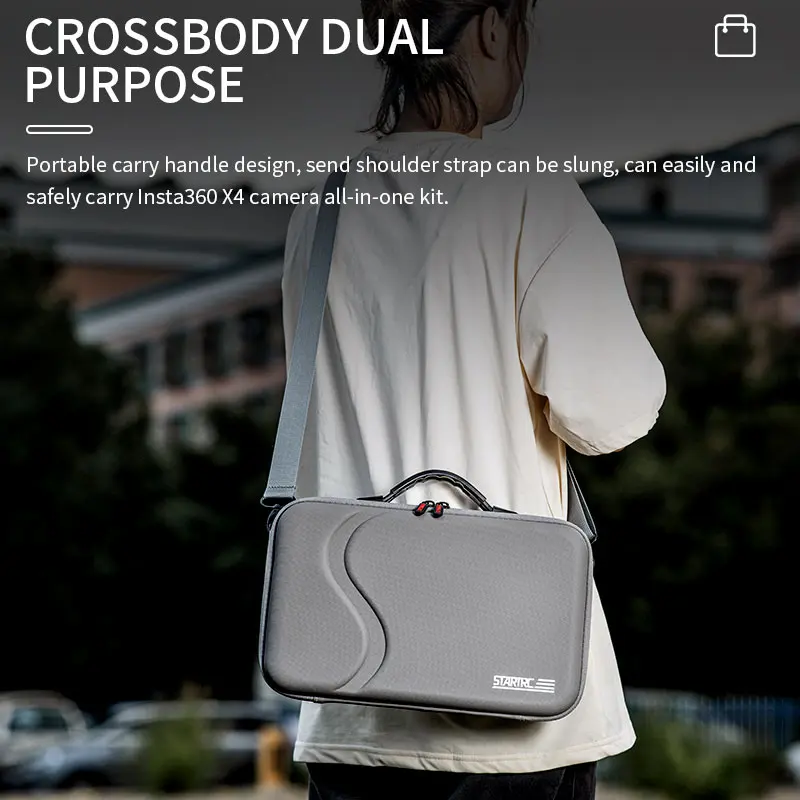 Startrc Portable Carrying Case Storage Bag Waterproof Protective Handbag for Insta360 X4 Camera and Accessories