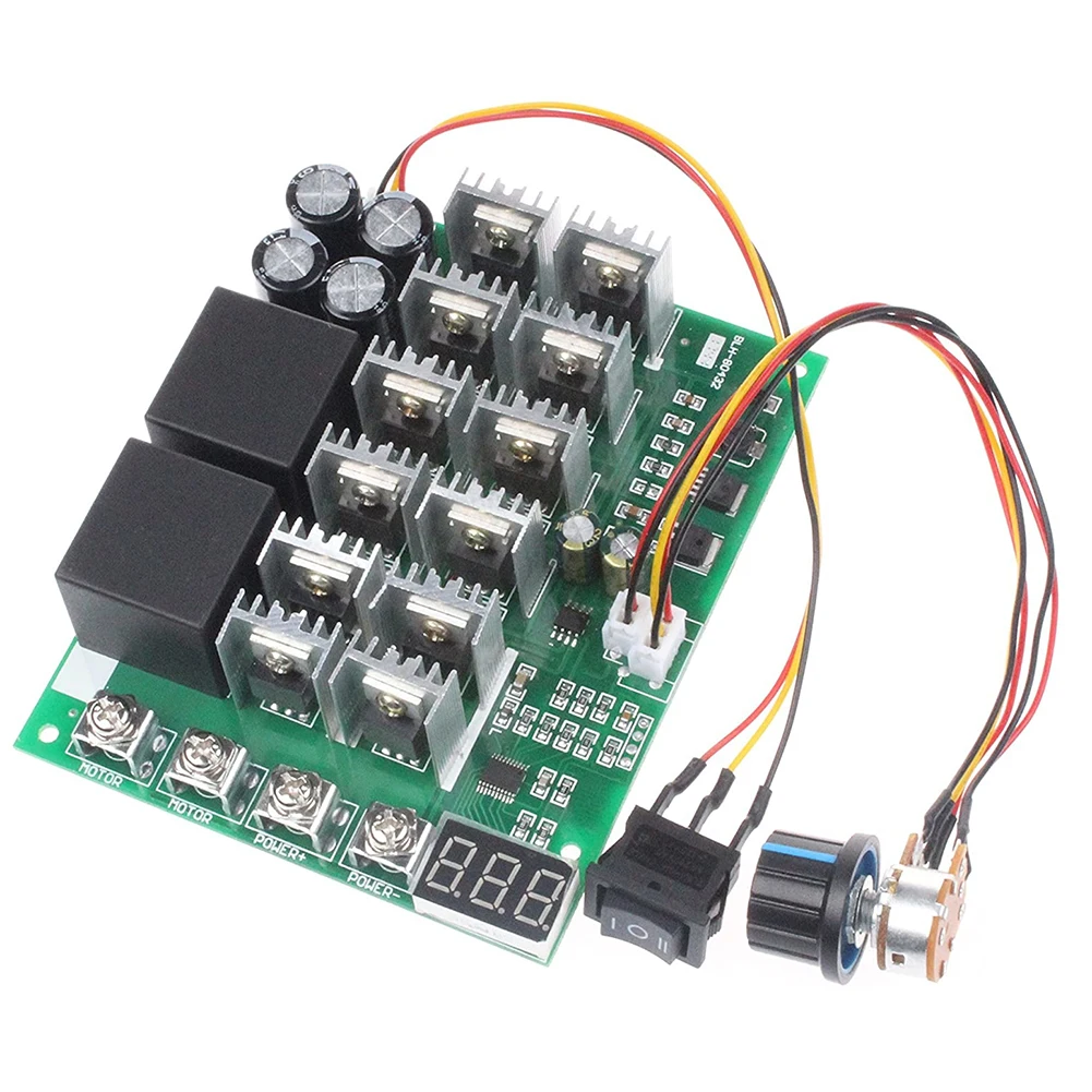 

DC10V-55V регулятор двигателя постоянного тока цифровой дисплей 60A регулятор скорости 12 В 24 В 36 В 48 В с ручным переключателем электрооборудование