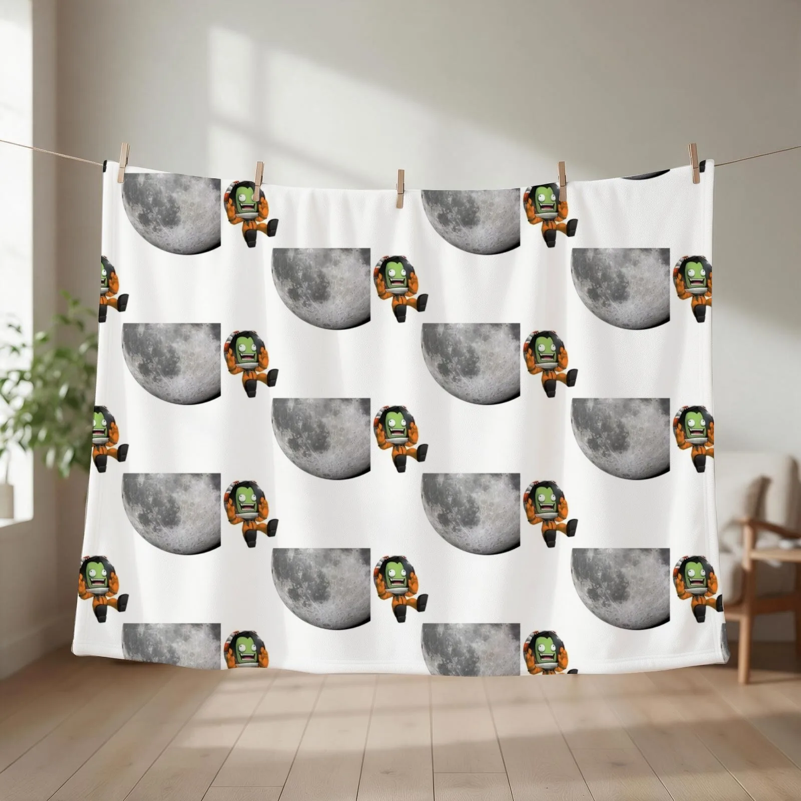 Kerbal Spacecraft program , Falling and Crash , Earth Throw Blanket couch cozy soft plush fuzzy picnic outdoor blanket
