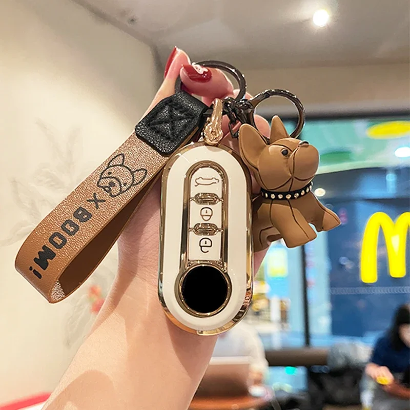 Чехол для автомобильного ключа из ТПУ с 3 кнопками для Fiat Lancia 500 500C Abarth 595 500e 2016 RAM, 2017 Sport 2012 Pop 500L Panda Ducato