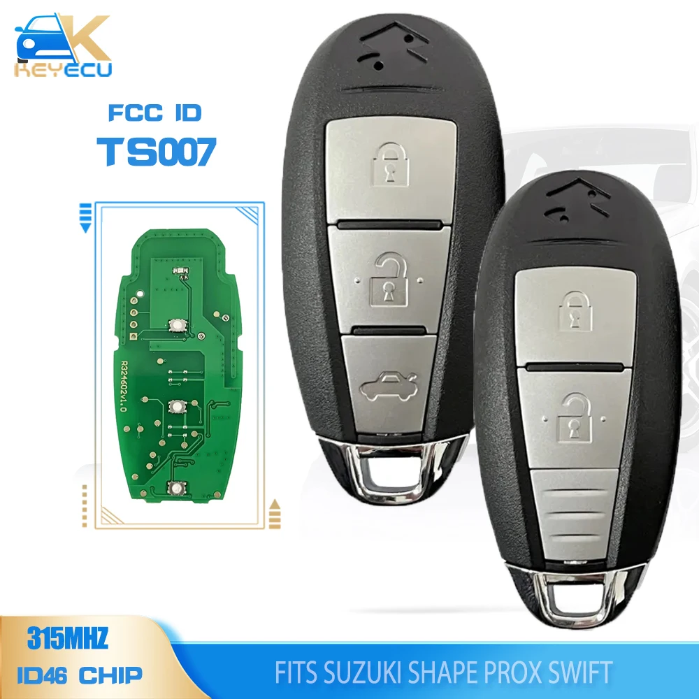 

KEYECU TS007 Smart Remote Key 2/3Button 315MHz PCF7952 ID46 for Suzuki Swift SX4 Vitara 2010 2011 2012 2013 2014 2015 2016