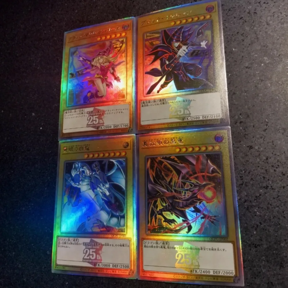 DIY Yu-Gi-Oh! 25th Anniversary Black Magician Girl 4PCS Four Type of Flashes Anime Peripheral Game Collection Card Holiday Gift