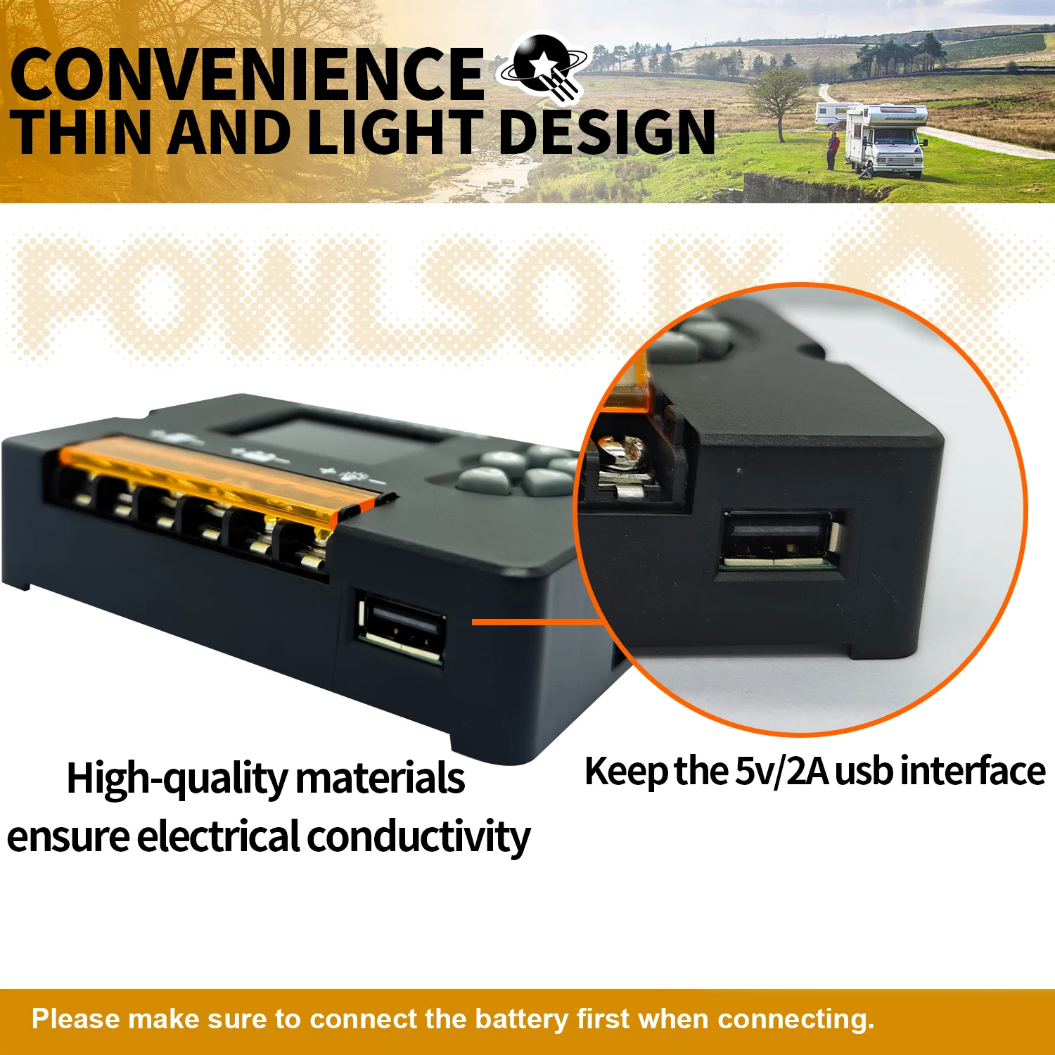 Contrôleur De Charge Solaire Intelligent 10A 12V/24V Avec Double Port USB - Régulateur Batterie Panneau Solaire