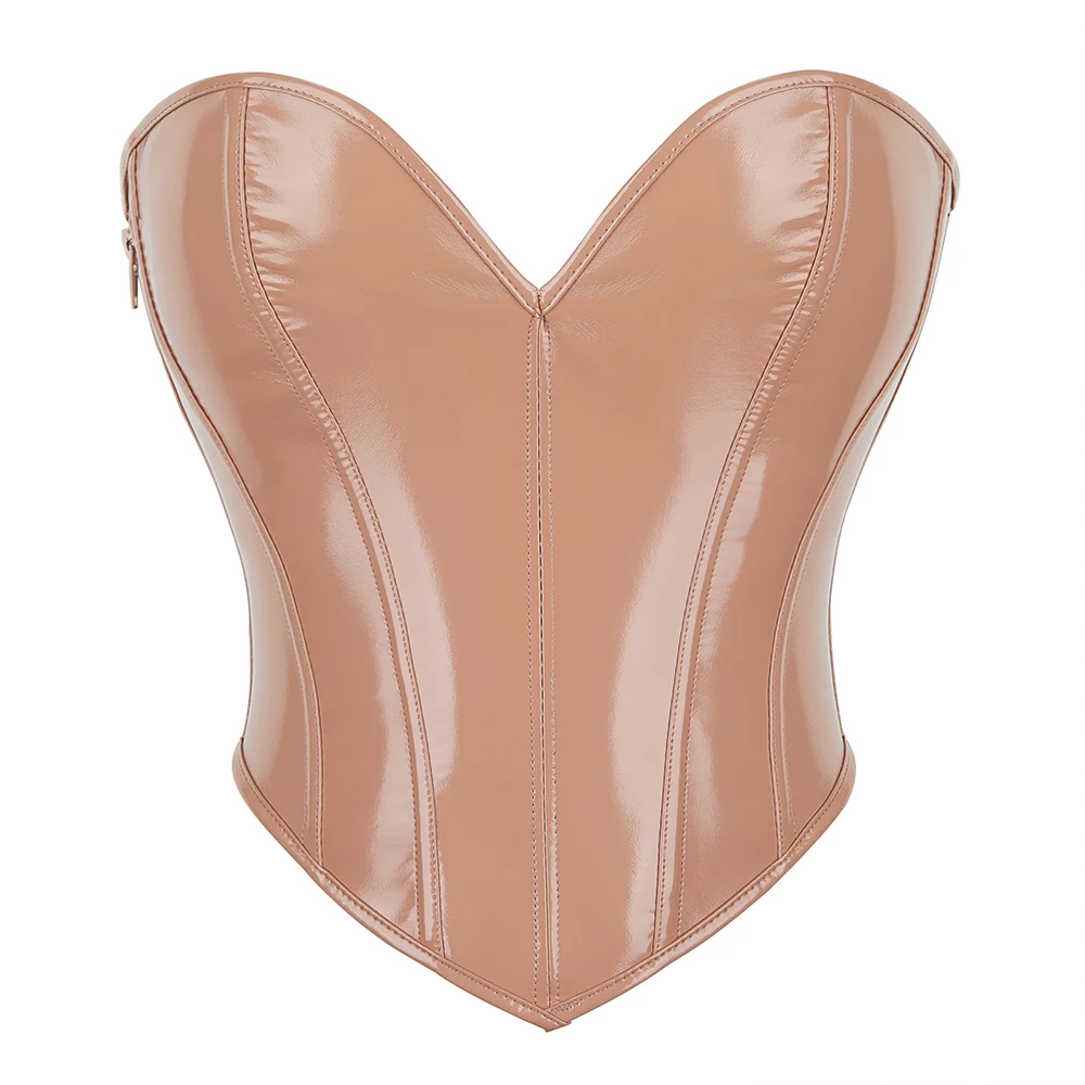 Women Short Bandeau Corset Strapless Bustier Crop Tube Top Heart Shape Summer Streetwear