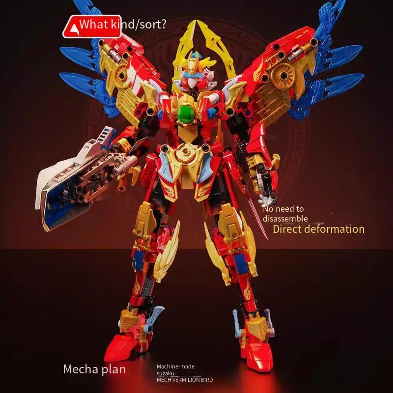 Dinosaurier Transformation Mecha Roboter Modell Dual Transformation Mythisches Tier Baustein Kinderbausatz Spielzeug