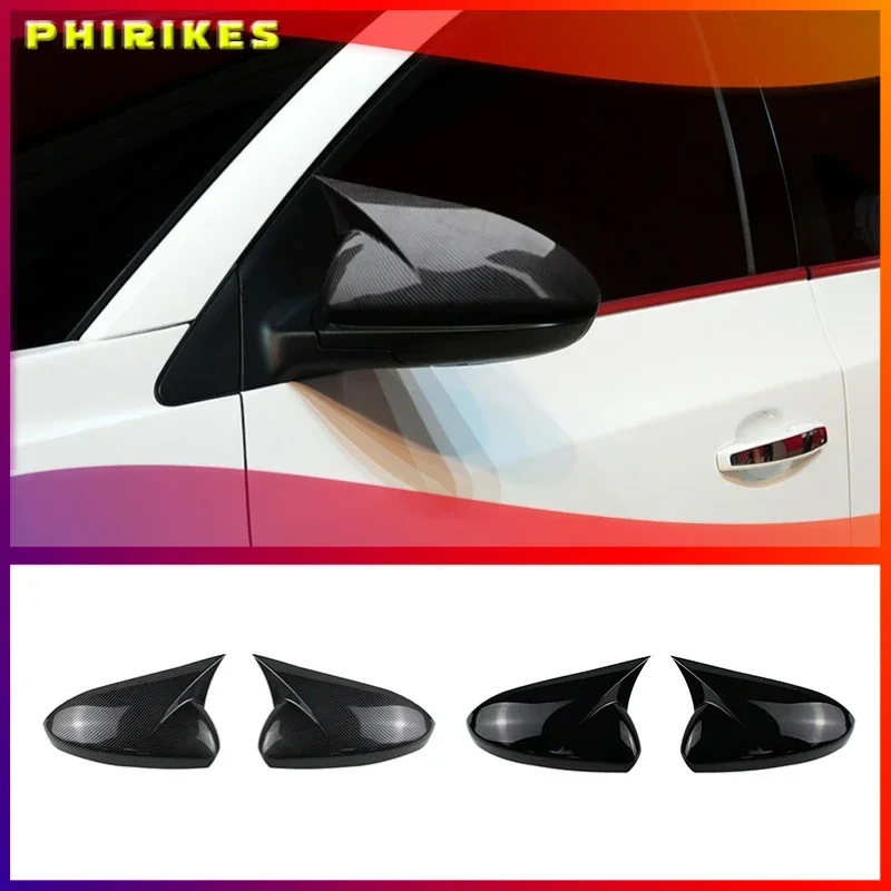 For Chevrolet Cruze 2008 2016 Bat Style Mirror Cover 2 Pieces Cover Glossy Black Shields Exterior tuning car accessories