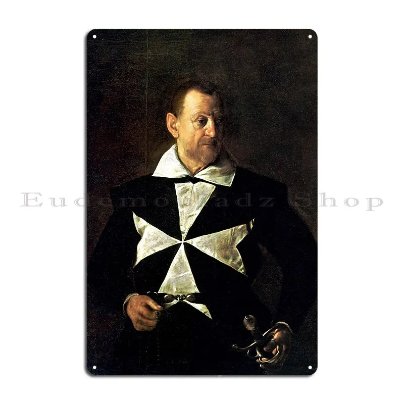 High Resolution Caravaggio Portrait Of Fra Antonio Martelli 1607 Metal Plaque Poster Club Bar Garage Designing Tin Sign Poster