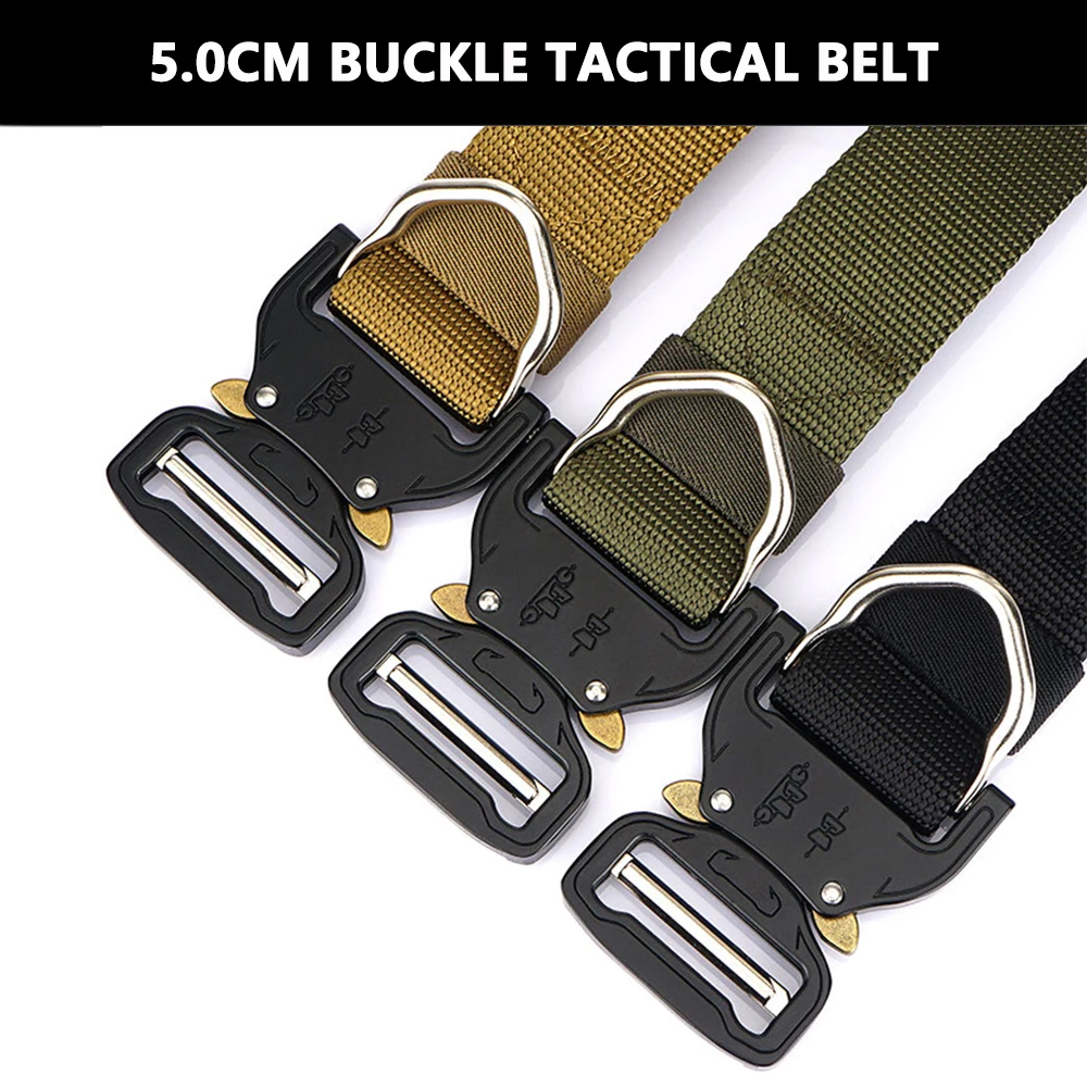 TUSHI Neue Taktische Gürtel Gewebt Langlebig Automatische Schnalle Männer Gürtel Armee Outdoor Jagd Multifunktionale Nylon Gürtel Mann Hosen Gürtel – Detail 5