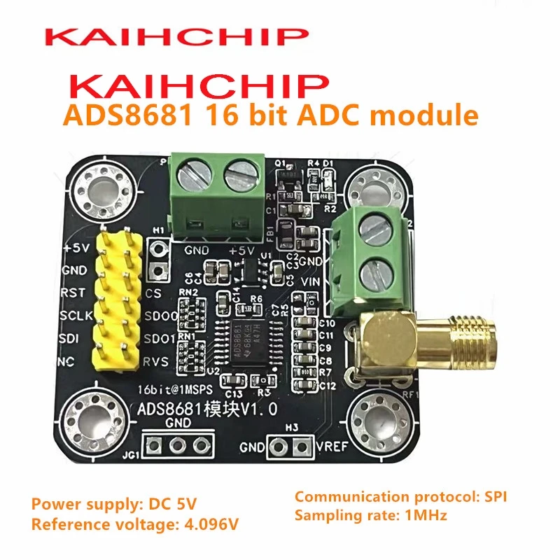 ADS8681 Acquisition Module Analog-to-Digital Converter 16 Bit ADC Data Sampling Rate 1MSPS Supports Single Dual Stage