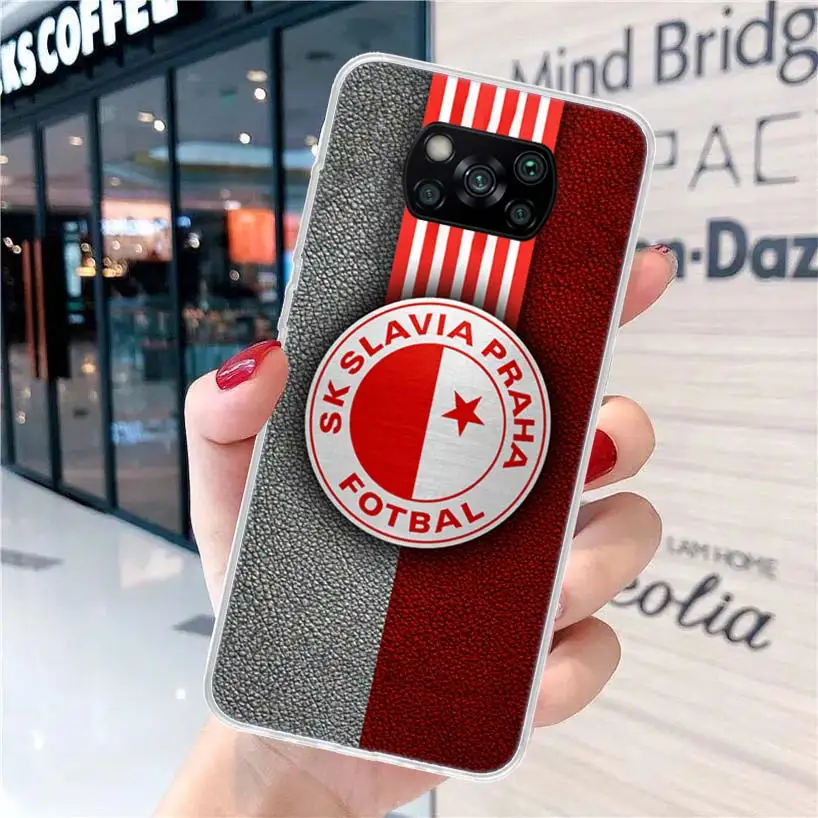 Sk Slavia Praha Czech Republic Soft Phone Case for Xiaomi Poco X6 X5 X4 Gt X3 Nfc F6 F5 Pro M5s M5 M4 M3 F4 F3 F2 F1 Capa Coque 