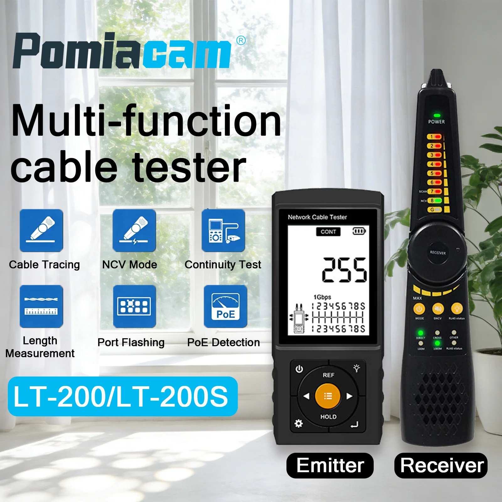 LT-200 Network Cable Tracker Digital Cable Tester Multi-Function Wire Tracker Network Tools Line Finder Network Repair Analyzer