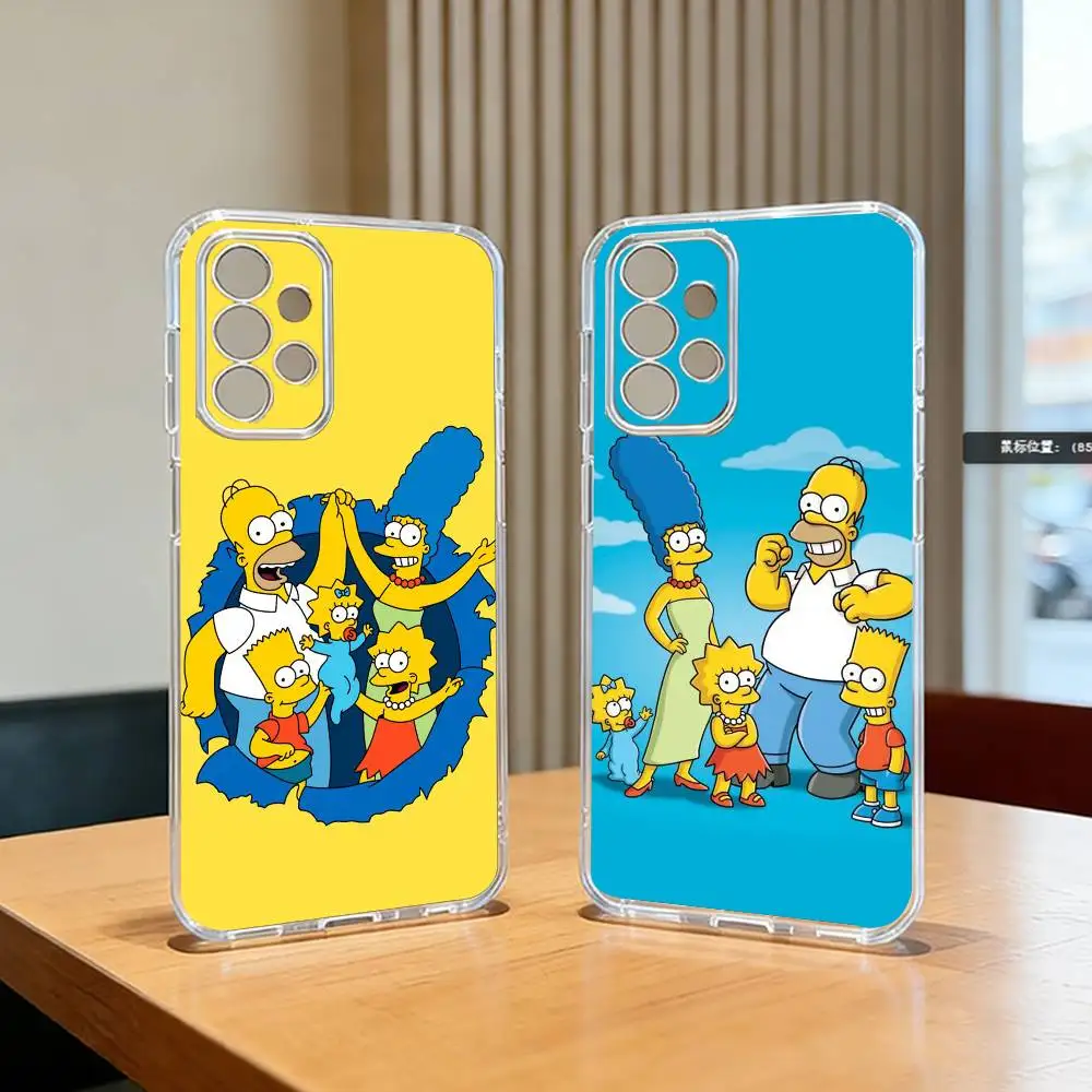 The-e Simpsons-s Phone Case Transparent Silicone Soft For Samsung S25,S24,S21,S22,S23,S30,Ultra,S20,Plus,Fe