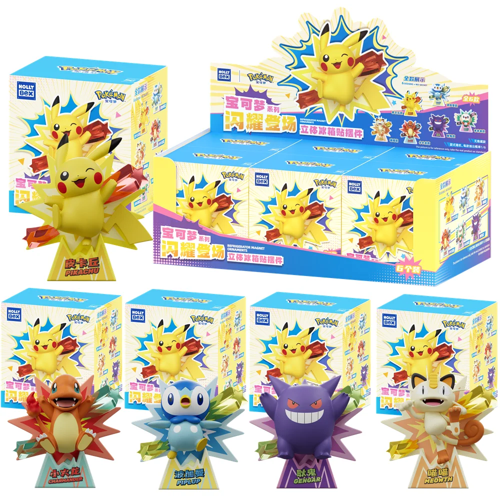 Pokemon Charmander Gengar Pikachu Meowth Rowlet Figure Set Box Anime Figure Tdesktop decoration oy Birthday Gift