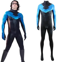 Night Wing Cosplay Costume Superhero 3D Printed Spandex Bodysuit Man Night Wing  Zentai Outfit Halloween Costume for Adult Male