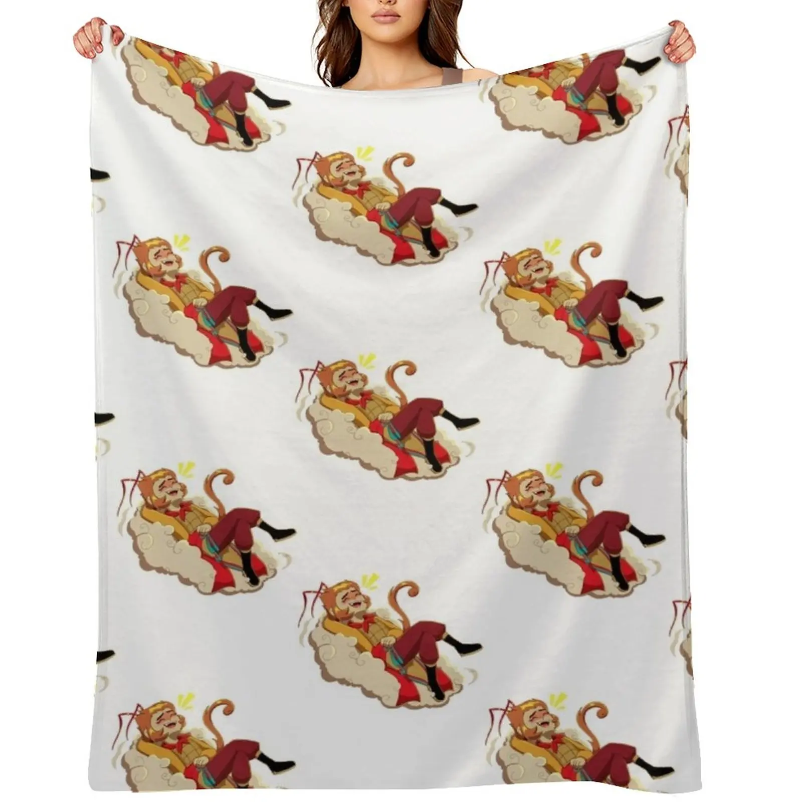 

Happy Monkey King (Monkie Kid) Throw Blanket Sofa Kid'S Custom Luxury Throw Blankets