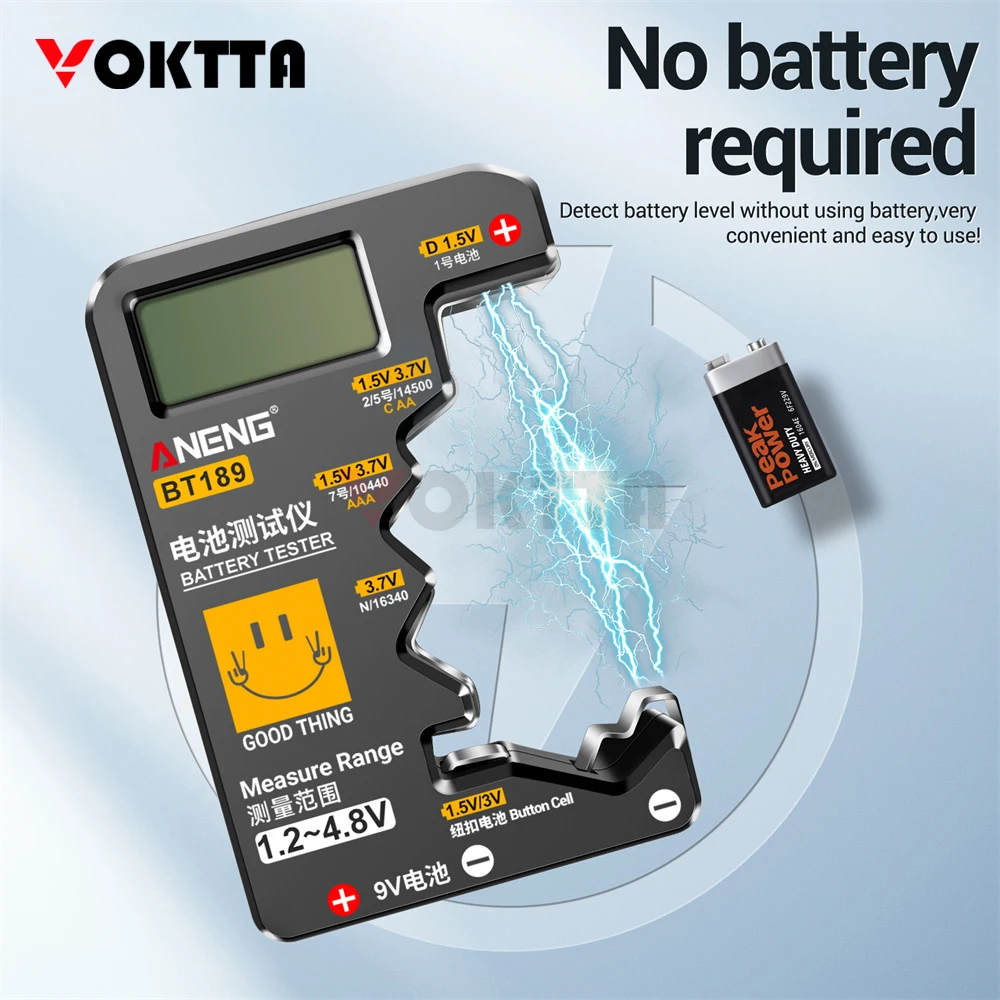 Digital Battery Tester LCD Display 1.2~4.8V Button Cell Battery Capacity Check Detector Capacitance Diagnostic Tool Battery Test