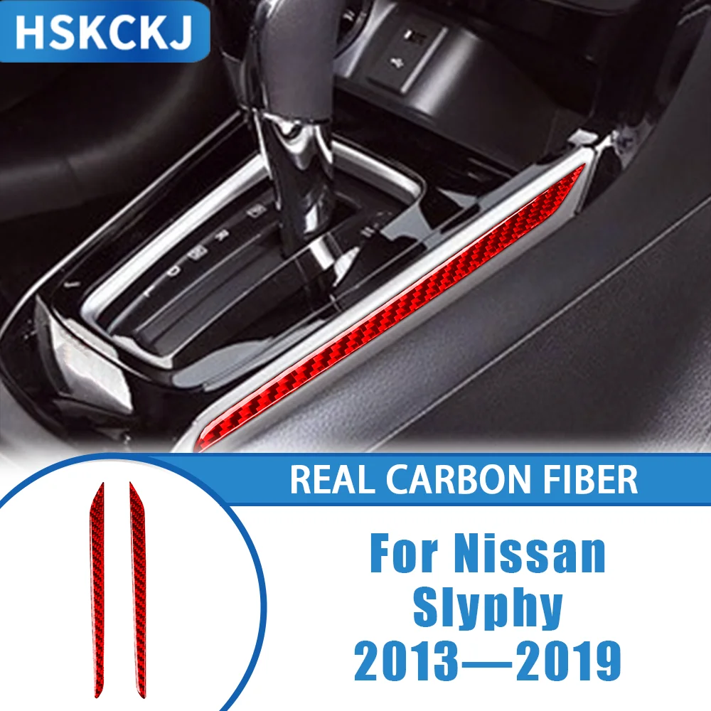 

Carbon Fiber Center Console Gears Shifter Sides Strip Car Interior Accessories Cover Trim Sticker For Nissan Slyphy 2016—2019