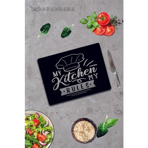 Plough My Kitchen Patterned Glass Cutting Board-Glass Cutting Table | 20 cm x 30 cm